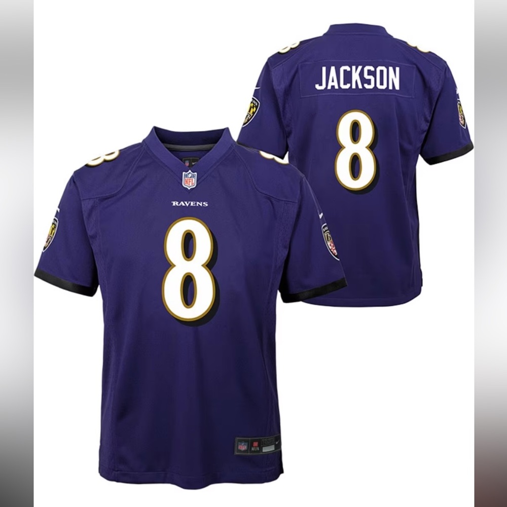 NFL Nike Baltimore Ravens Lamar Jackson 8 Jersey Football Youth Size Large